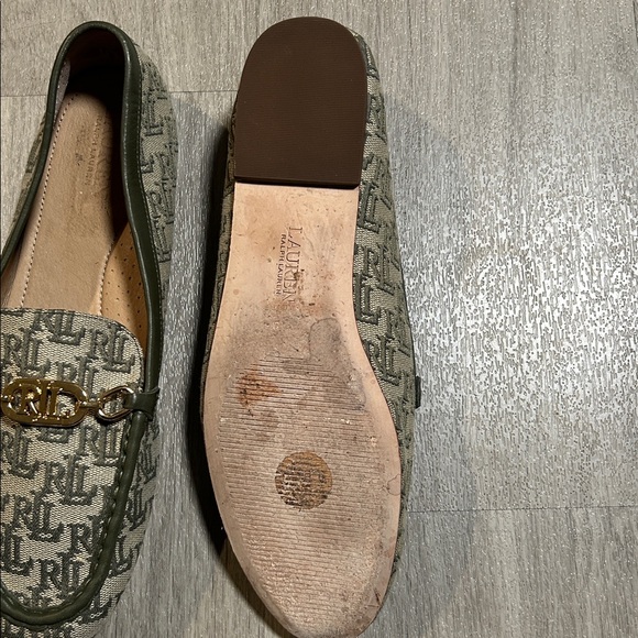 Ralph Lauren Green and Gold Loafers - Picture 8 of 10